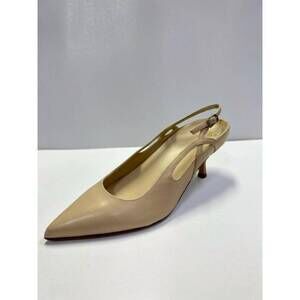 NEW BUTTER sadetta pointed toe slingback in biscuit
